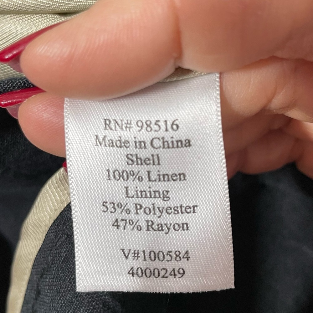 Coldwater Creek Black 100% Linen Open Longline Jacket size 6 - Picture 10 of 11